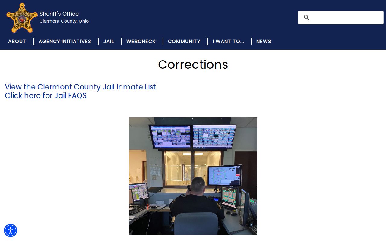 Clermont County Jail corrections and release-record source